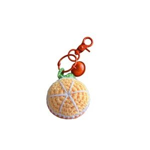 Orange Crochet Keychain